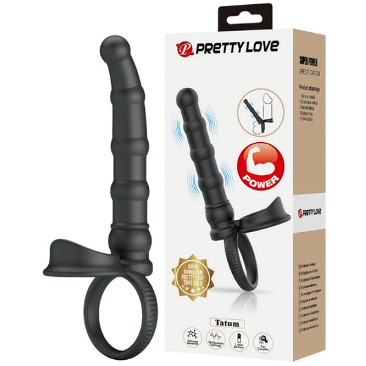 Tatum Cock Ring with Anal Probe – Silicone 10 Frequency Vibrating Cock Ring