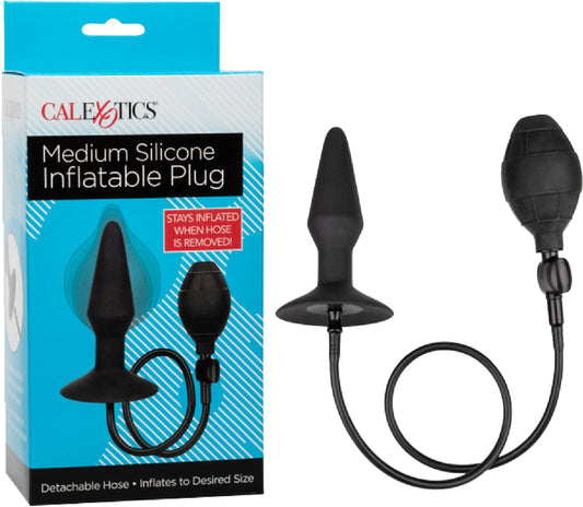 CalExotics Medium Silicone Inflatable Plug – Inflatable Anal Plug with Detachable Hose