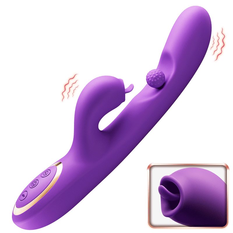 Acmejoy - Tongue Licking Clitoral Stimulator Vibrator With 360° Rotation Rubbing Ball Vibrators