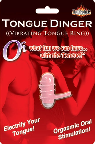 Magenta Tongue Vibrator Ring Stretchy Wireless Clitoral Toy