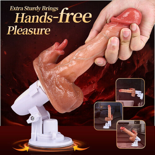 Acmejoy - Sex Machine 90° Automatic Adjustable 8 Thrusting & Vibrating & Licking Dildos Vibrator Dildos