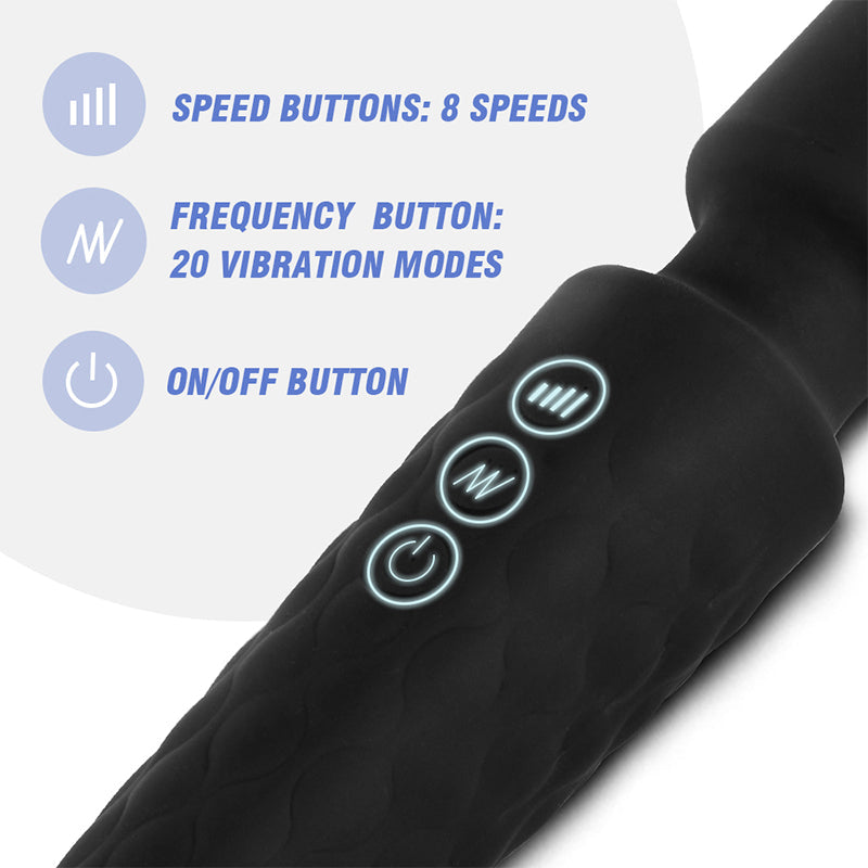 AcmeJoy 8 Speeds 20 Frequencies Vibrating AV Clitoral G-Spot Massager Vibrators