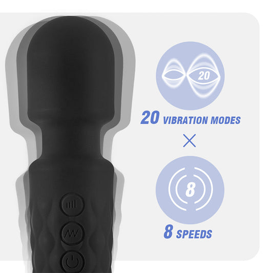AcmeJoy 8 Speeds 20 Frequencies Vibrating AV Clitoral G-Spot Massager Vibrators