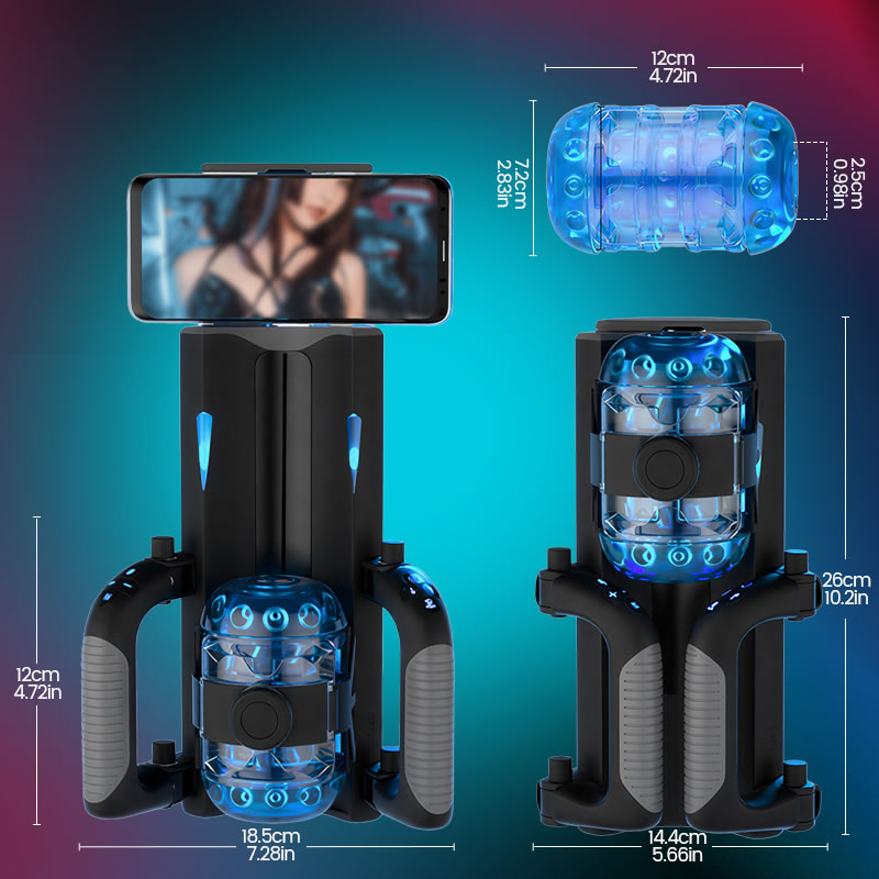 Venom - Long 12CM & 700 Strokes/Min Telescopic Adjustable Tightness Phone Stand Automatic Male Stroker Masturbation Cup