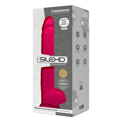 Silexd Model 1 (Pink) – 15 Inch Realistic Silicone Dildo with Suction Cup