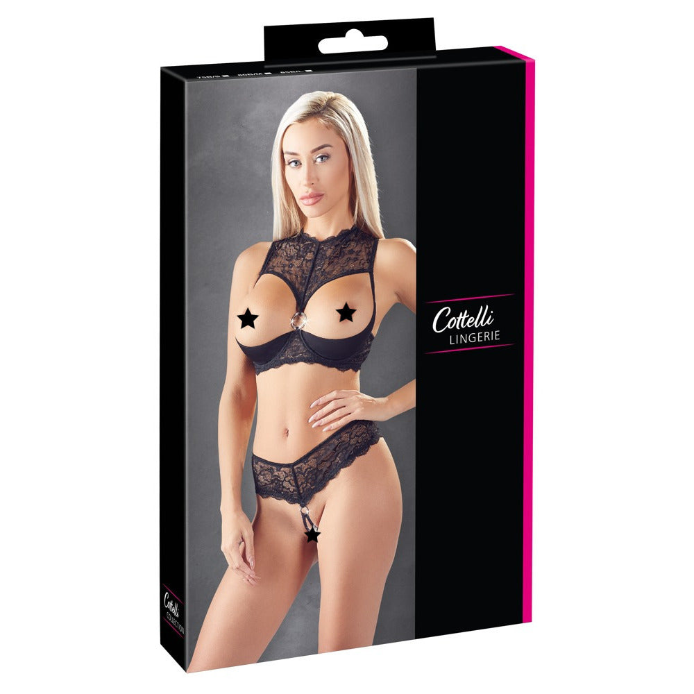 Cottelli Shelf Bra and String – Lace Lingerie Set