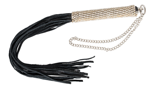 Bad Kitty Mini Whip Rhinestone Black 40 cm with Rhinestone Handle