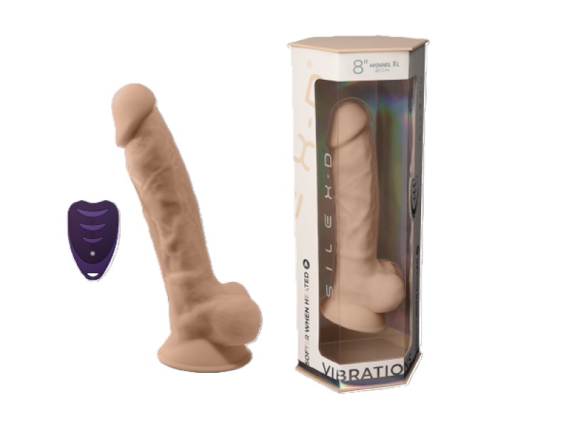 Silexd Model 1 8 Inch Vibrating Dildo – 10 Pattern Silicone Dildo