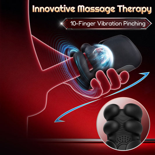 Acmejoy - Evans 10 Pinch Beating Finger Vibrations Penis Vibrator Male Glans Trainer Masturbation Cup