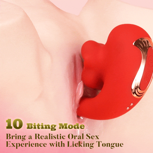 Acmejoy - Tongue Licking Vibrator with 10 Biting Clitoral Stimulators Vibrators