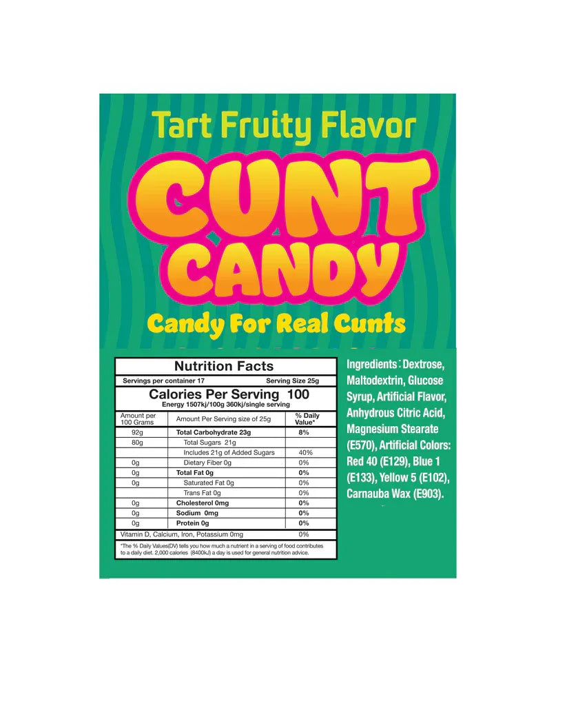 Cunt Candy 3oz Bag – Tart Vagina-Shaped Candy Snack Bag