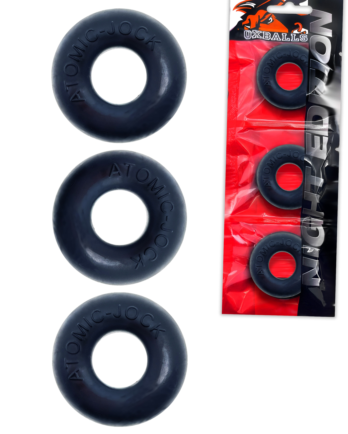 Oxballs Ringer 3-Pack (Night Black) – Silicone Cockring Set