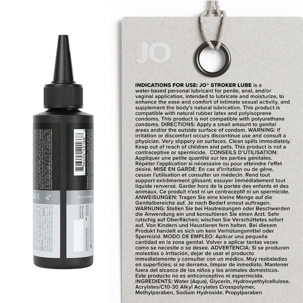 JO Stroker Lube – Water-Based Lubricant 120 ml Bottle