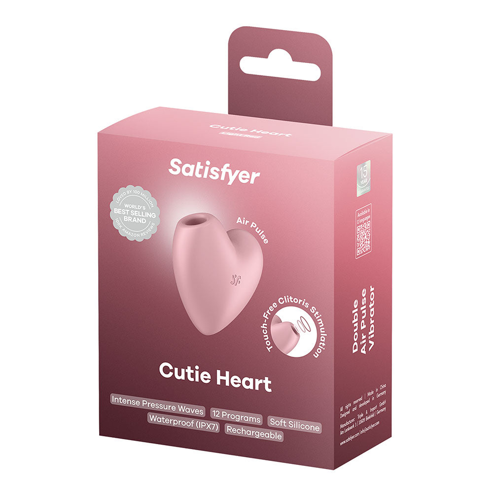 Satisfyer Cutie Heart Vibrator Pink Light Red Air Pulsation Stimulator