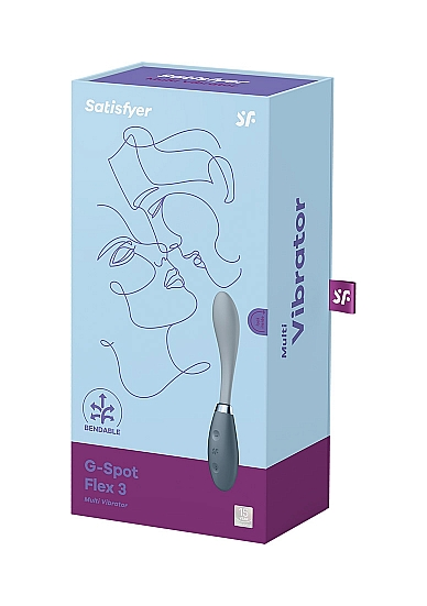 Satisfyer G-Spot Flex 3 Multi Vibrator in Grey with Flexible Shaft and 12 Vibration Modes