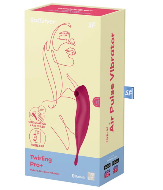 Satisfyer Twirling Pro+ Dark Red Hybrid Air Pulse Vibrator with App Control