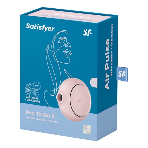 Satisfyer Pro To Go 3 Rose Air Pulse Stimulator and Vibrator Compact Size