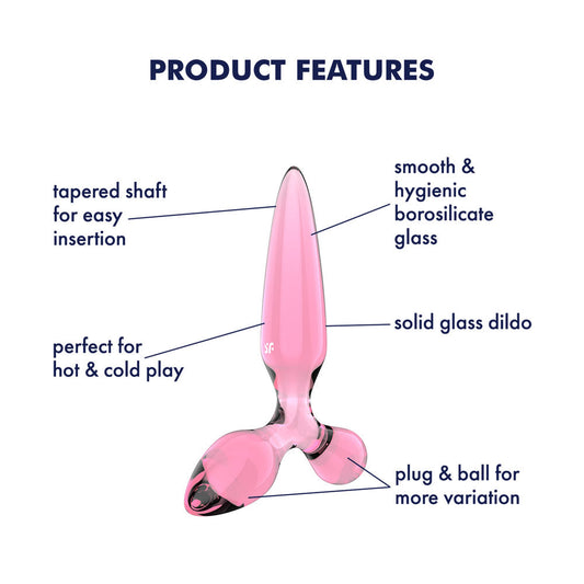 Satisfyer Triple Crystal 2 Pink – Glass Dildo