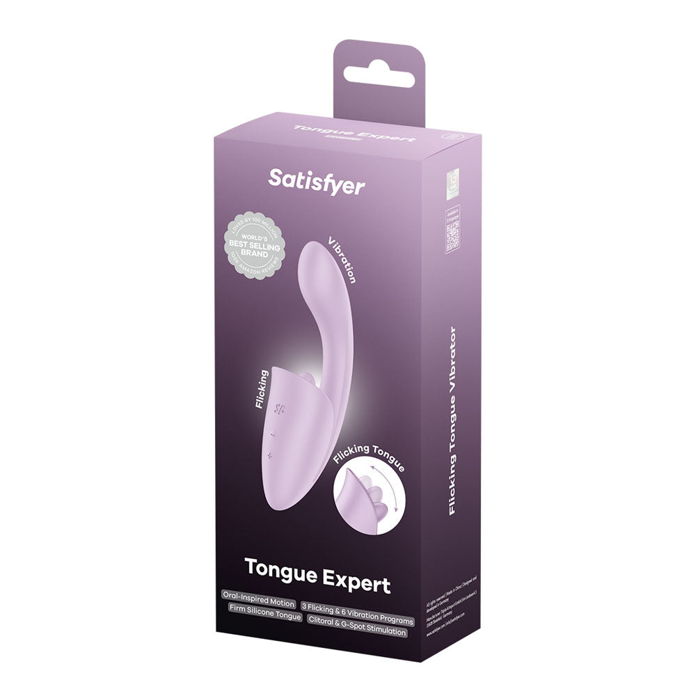 Satisfyer Tongue Expert (Violet) – USB Rechargeable 18 cm Silicone Vibrator