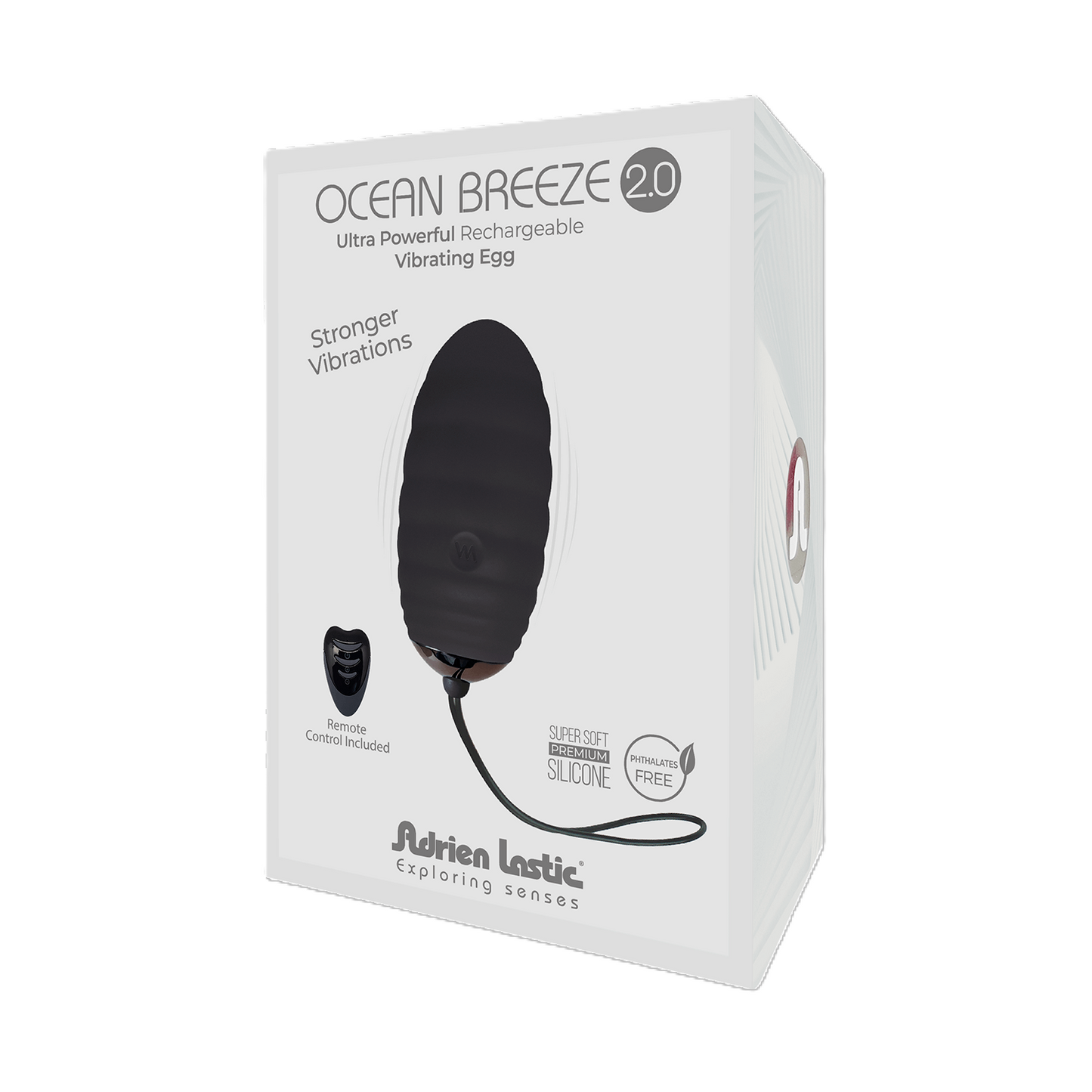 Ocean Breeze Bullet with Remote Black 2.0 Ultra Powerful Vibrating Egg Premium Silicone