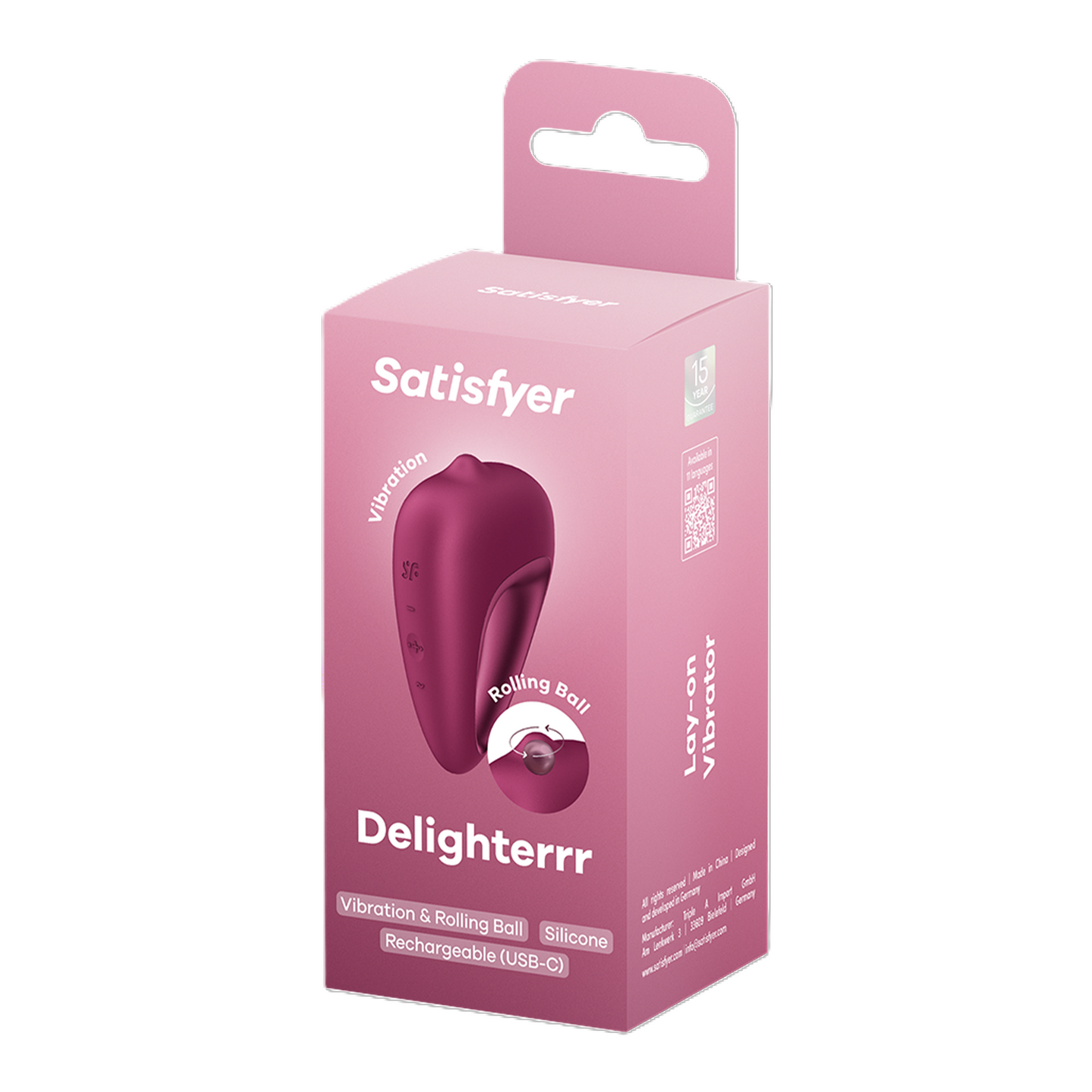Satisfyer Delighterrr (Berry) – Clitoral Vibrator With Vibration and Rotation Programs
