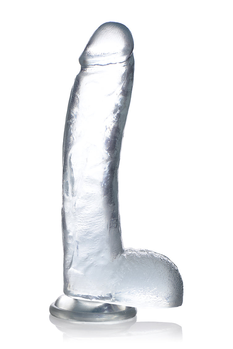 Jock C-Thru 10 Inch Clear TPE Dong with Balls and Suction Cup
