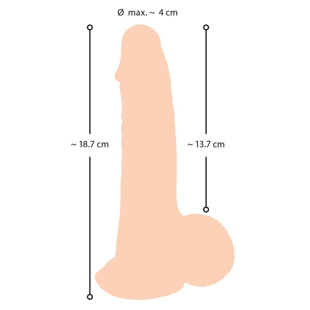 Nature Skin Flexible Dildo 19cm with Movable Skin and Suction Cup