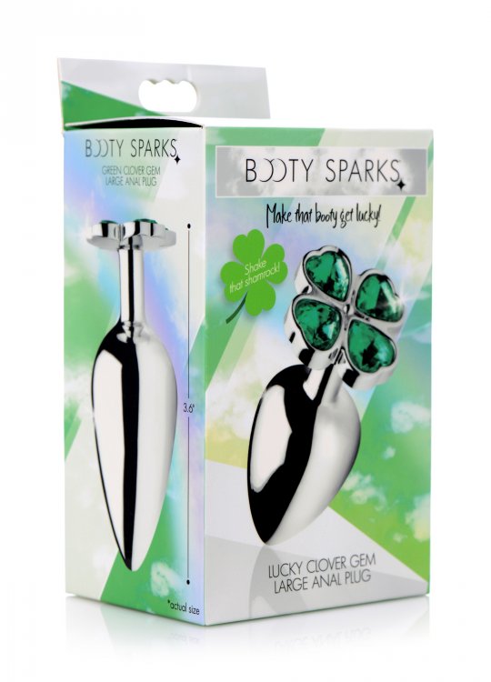 Lucky Clover Gem Anal Plug Large – Weighted Metal Butt Plug