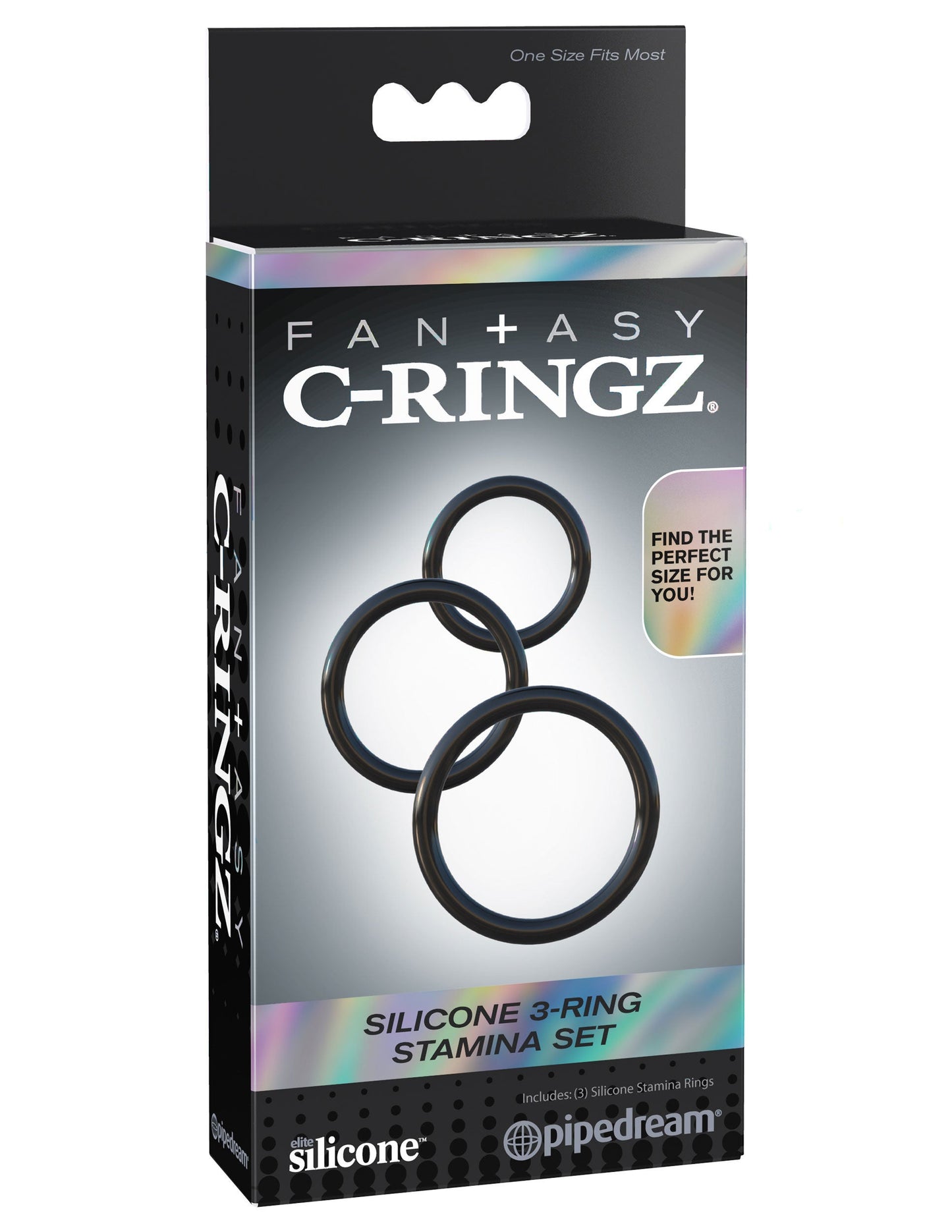 Fantasy C-Ringz Silicone Stamina Set (Black) – Silicone Ring Set