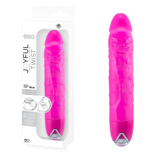 Joyful Twist 7.5 Inch Silicone Vibrator Pink