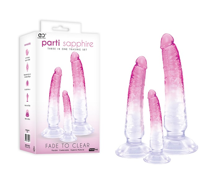 Parti Sapphire 3-in-1 Teasing Kit – Flexible Hygienic PVC-Free Dong Set