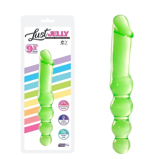 Lust Jelly 9.5 Inch Double Dong Green Flexible Shaft