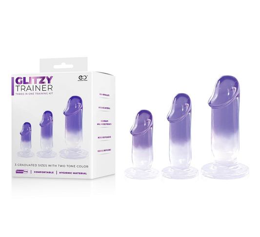 Glitzy Trainer 3 In 1 Dong Kit Purple with 3 Graduated Sizes and Two Tone Color