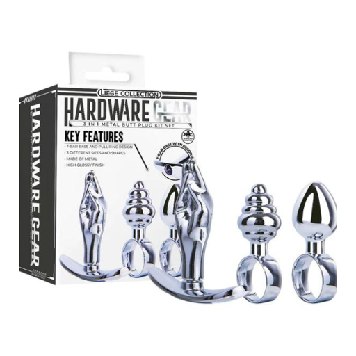 Hardware Gear Metal Butt Plug Kit 3 Pack Mini Metal Butt Plugs