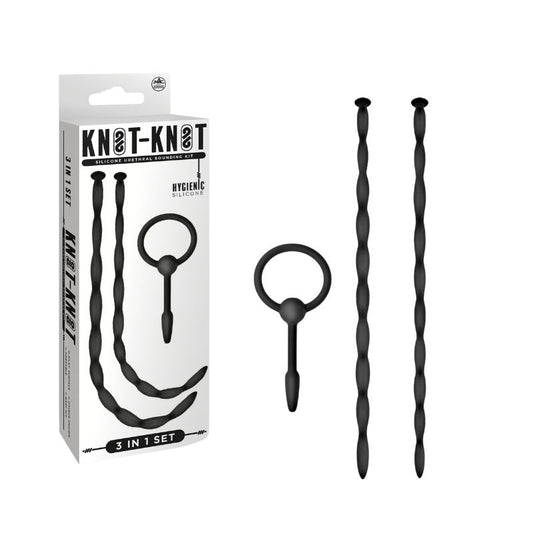 Silicone Urethal Sounding Kit - Twist (Black)
