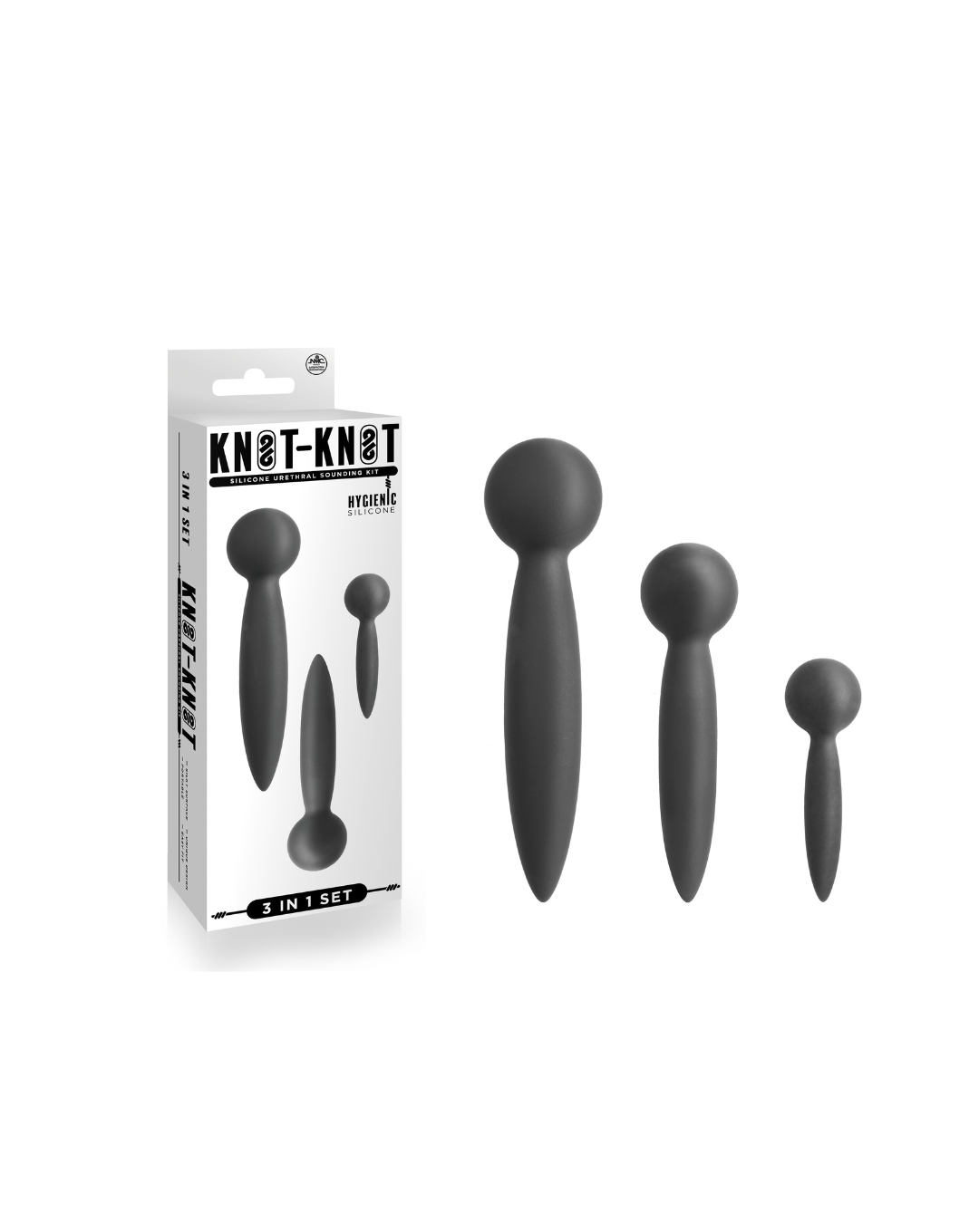 Knot-Knot Silicone Urethral Plug Set (Black) – Silicone Urethral Plug Set