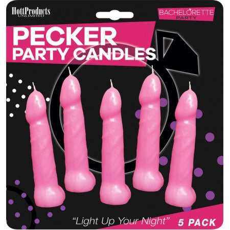 Bachelorette Pecker Party Pink Candles 5 Pack – Fun Candles
