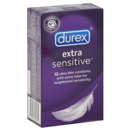 Durex Extra Sensitive Ultra Thin Lubricated Condoms – Pack of 12 Condoms
