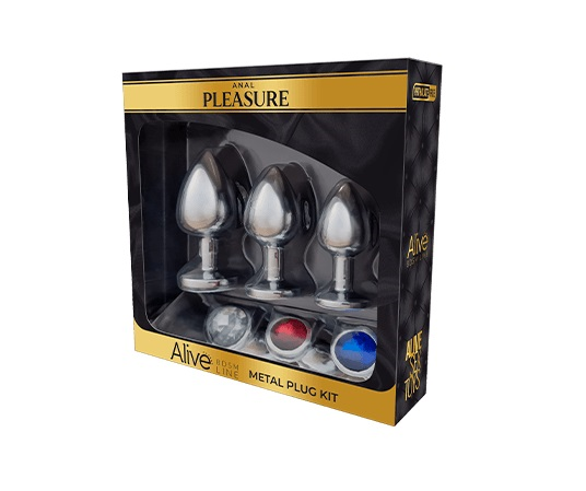 Alive Metal Plug Kit with Shiny Diamond Tips, Set of Three