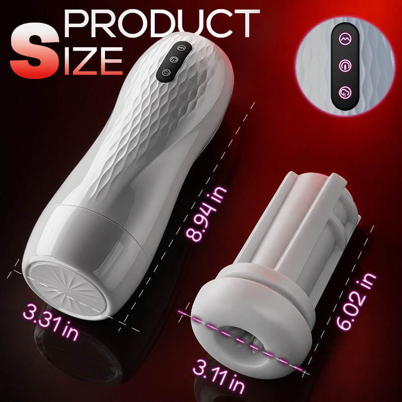 Phantom - 3-in-1 Suction + Vibration + 40℃ Warmth Trilingual Voice Blowjob Stroker Masturbation Cup