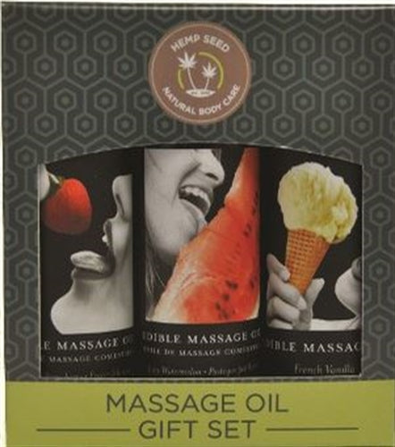 Edible Massage Oil Gift Set with Strawberry Vanilla Flavors