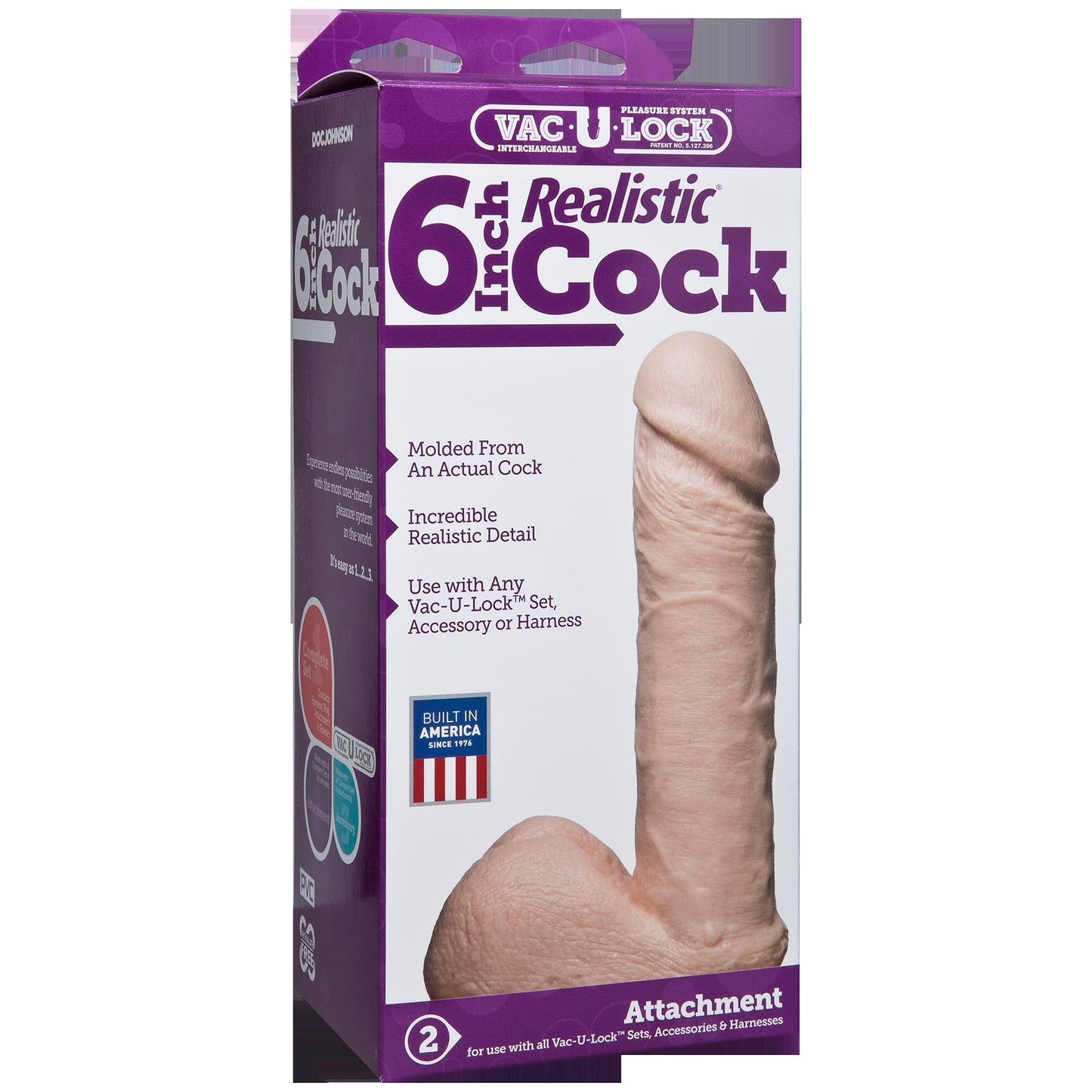 Vac-U-Lock 6 Inch Realistic Dildo Attachment – FirmSkyn Material Dildo