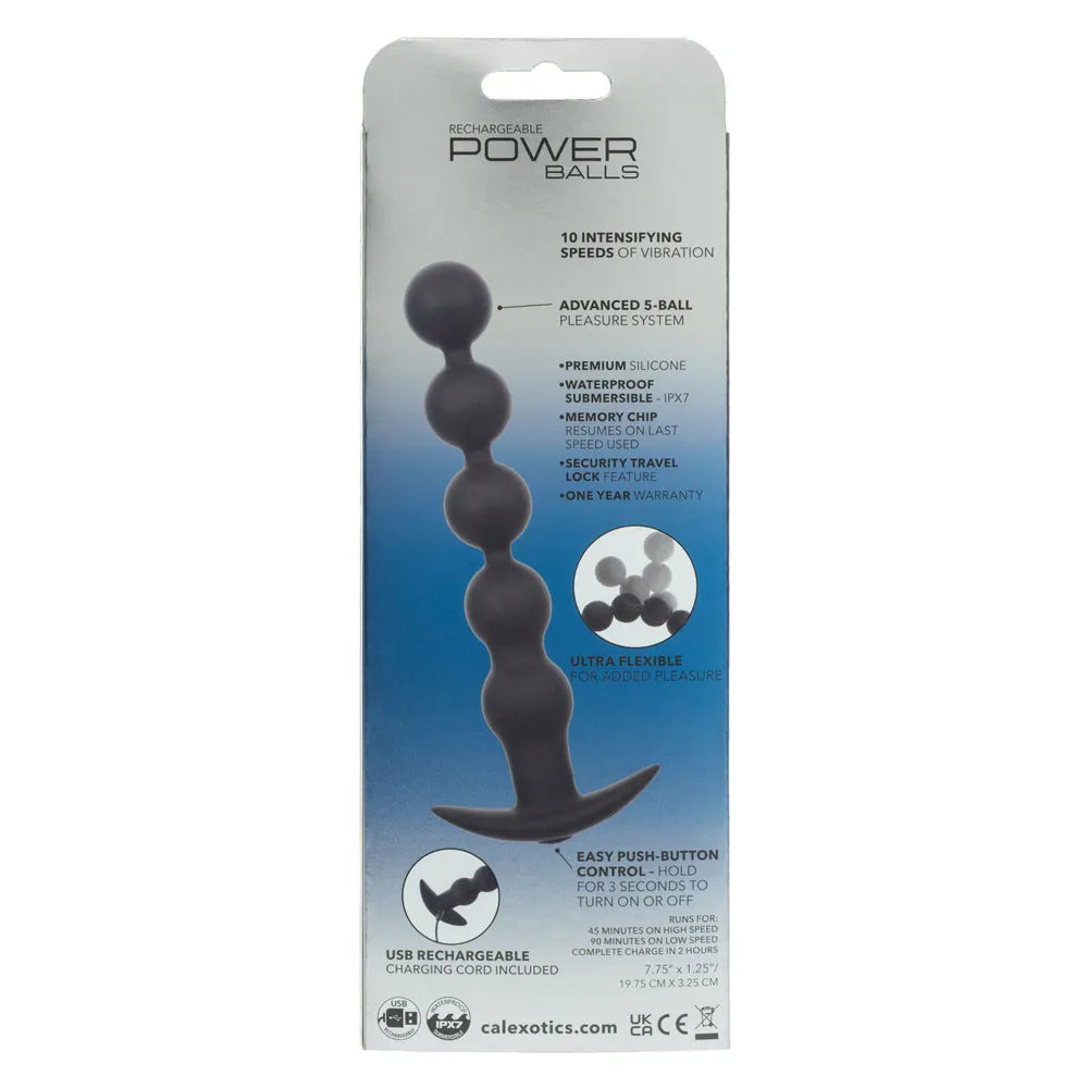 Rechargeable Power Balls (Black) – 5-Bead Pleasure Balls