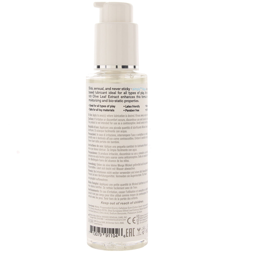 Simply Aqua Lube 4oz / 120ml Lubes and Lotions > Water Based Sex Lubes