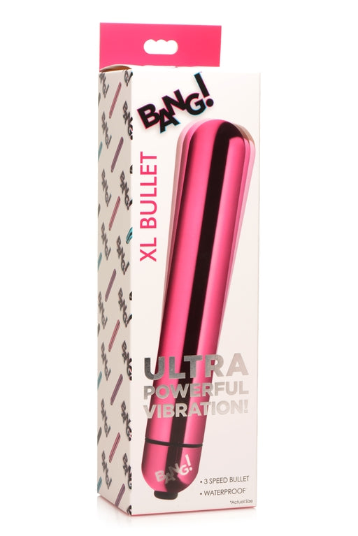 Bang! Vibrating Metallic XL Bullet Pink Extra Large 8.5 Inch Vibrator with 3 Speeds