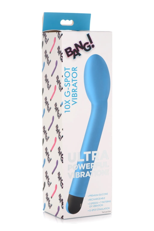 Bang 10X G-Spot Vibrator Blue 8.2 Inch Silicone Powerful Ergonomic Design
