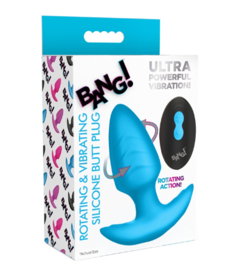 Bang 10X Rotating and Vibrating Silicone Butt Plug with Remote Control