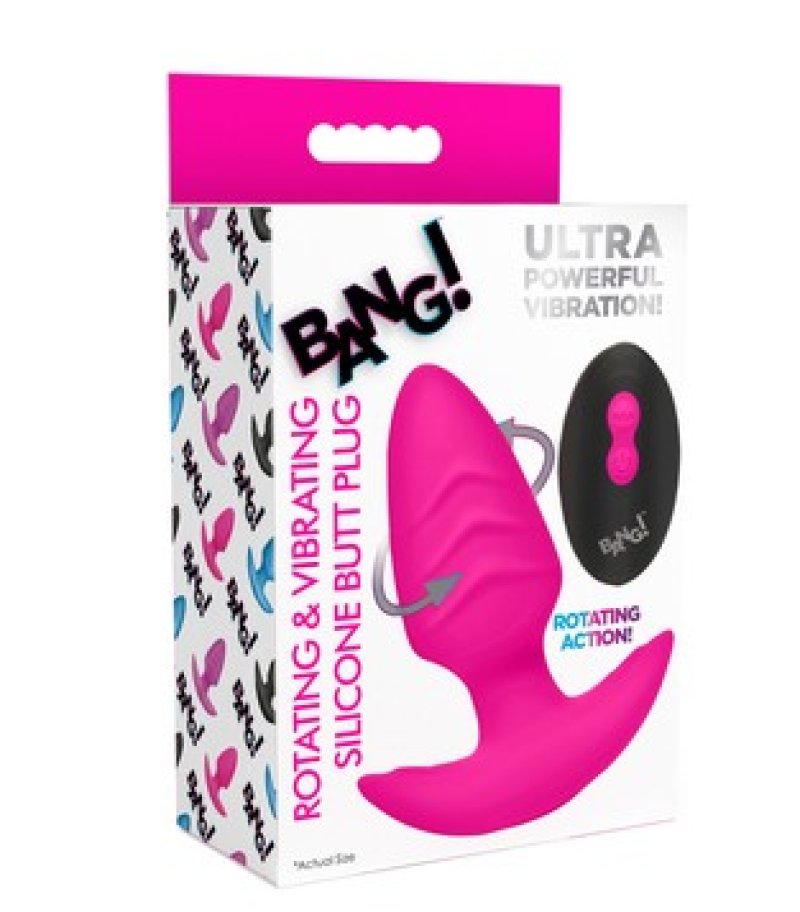 Bang 10X Rotating and Vibrating Silicone Butt Plug with Remote Control