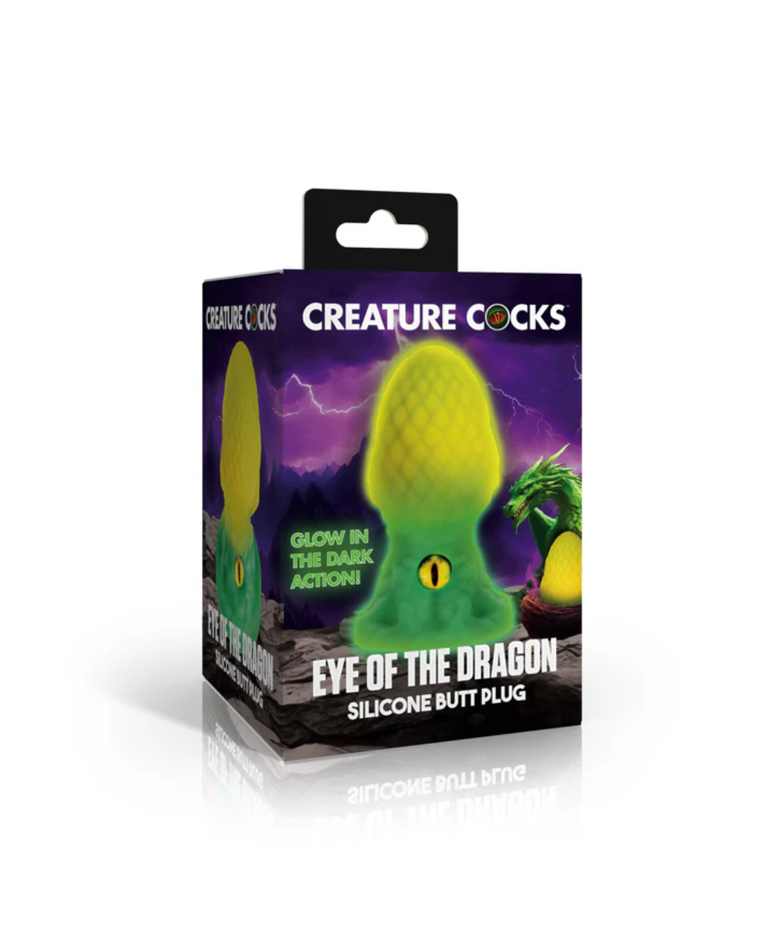 Eye of the Dragon Silicone Butt Plug in Green by Creature Cocks