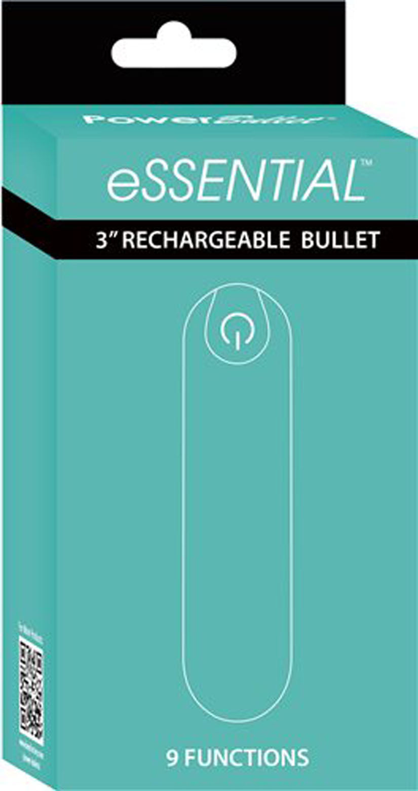 Essential 3 Inch Bullet Vibrator Teal with Discreet Storage Case